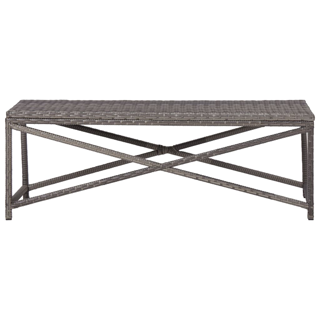 Stylish 120cm Grey Poly Rattan Garden Bench - Durable & Chic