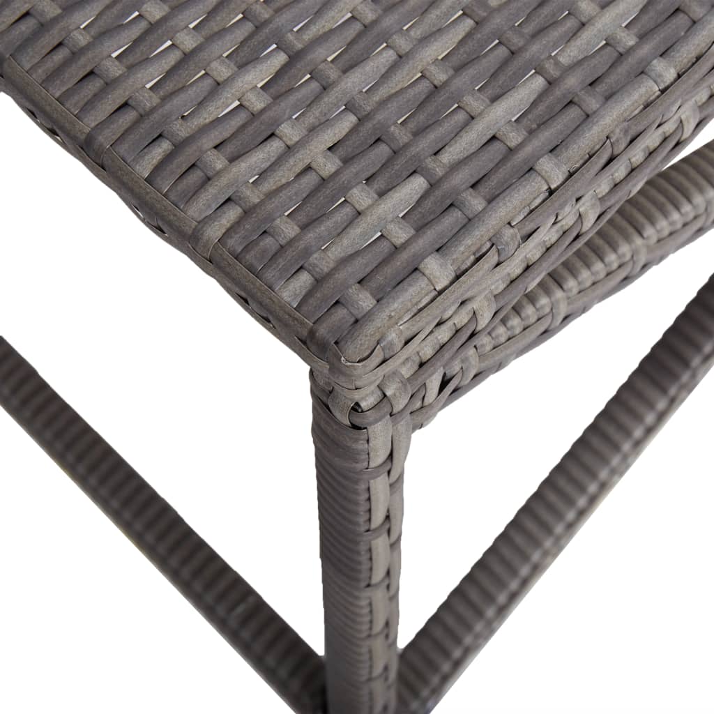 Stylish 120cm Grey Poly Rattan Garden Bench - Durable & Chic