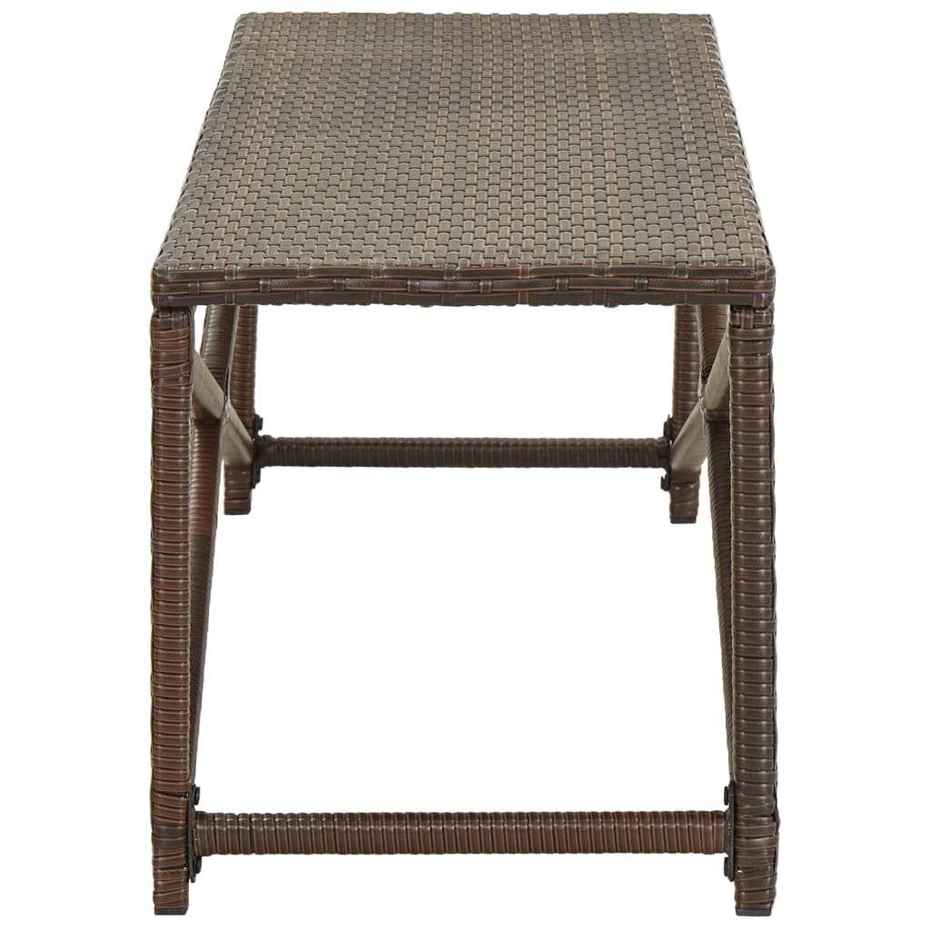 Brown Poly Rattan Garden Bench - 120 cm Stylish Outdoor Seating