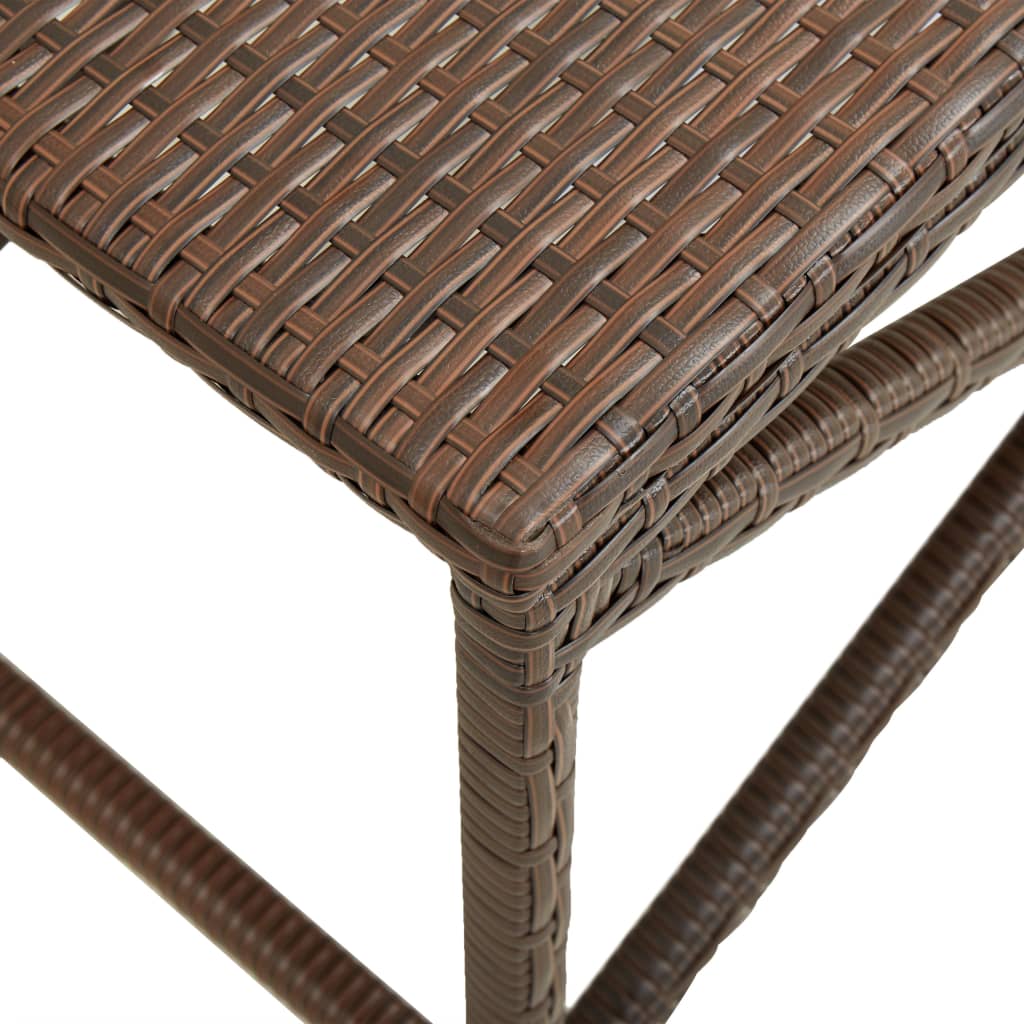 Brown Poly Rattan Garden Bench - 120 cm Stylish Outdoor Seating