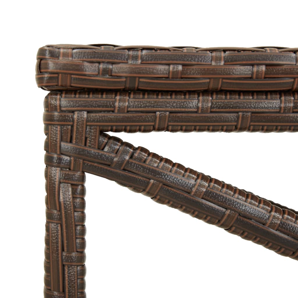 Brown Poly Rattan Garden Bench - 120 cm Stylish Outdoor Seating