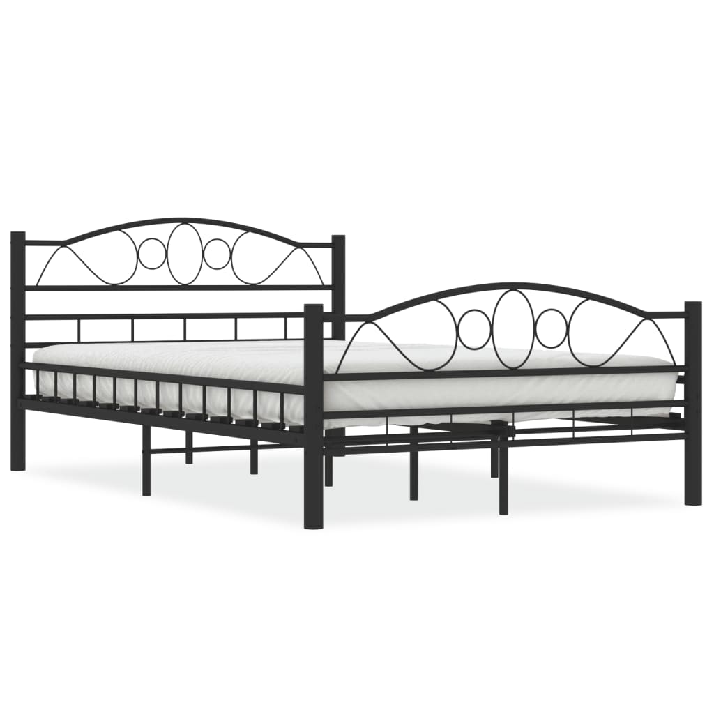 Black Steel Bed Frame 120x200 cm - Sturdy & Modern Design