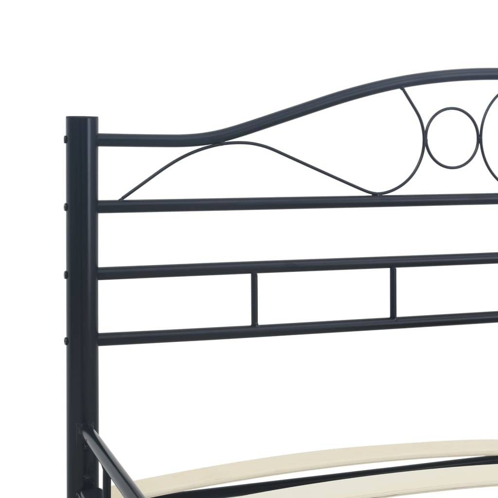 Black Steel Bed Frame 120x200 cm - Sturdy & Modern Design