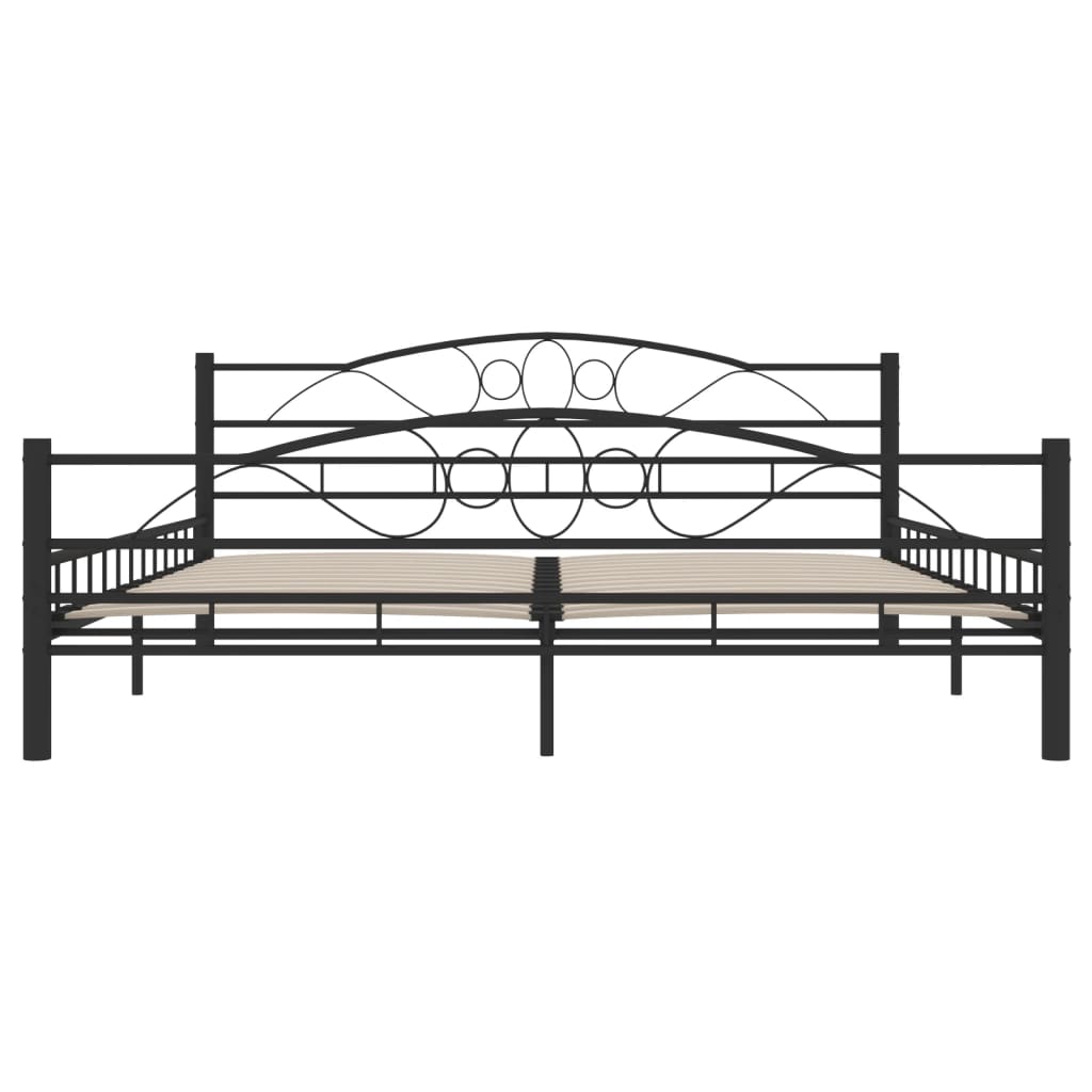 Bed Frame without Mattress Black Steel 180x200 cm Super King