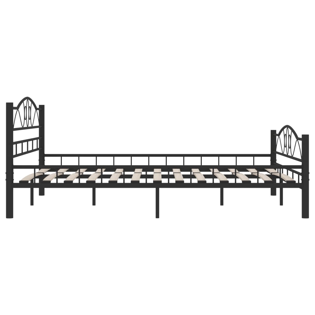 Bed Frame without Mattress Black Steel 180x200 cm Super King