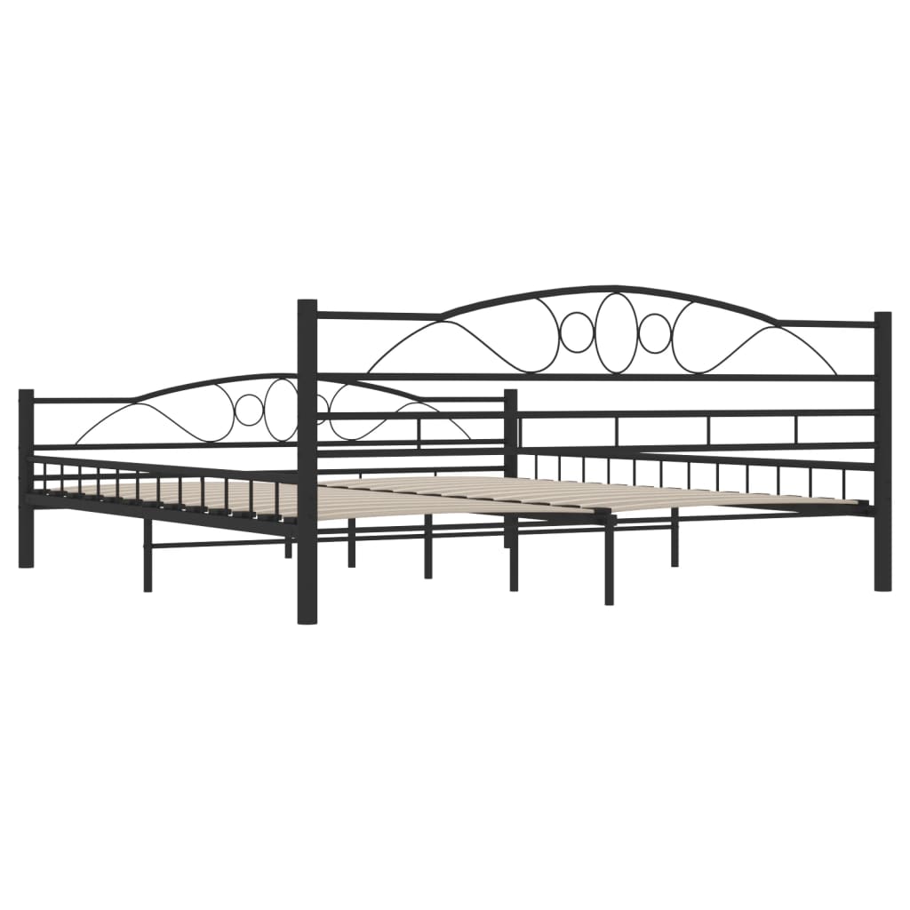 Bed Frame without Mattress Black Steel 180x200 cm Super King