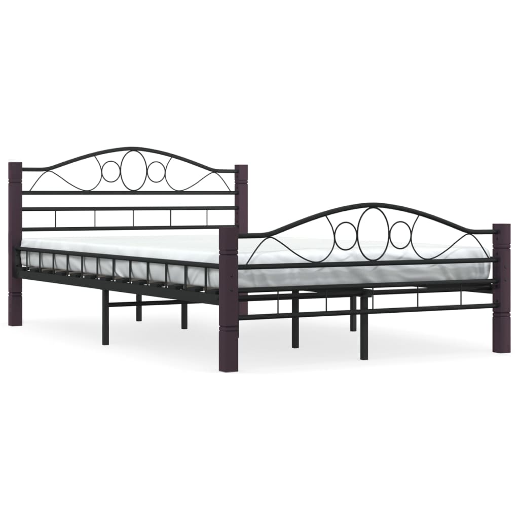 Black Metal Bed Frame 120x200 cm - Durable and Stylish Design