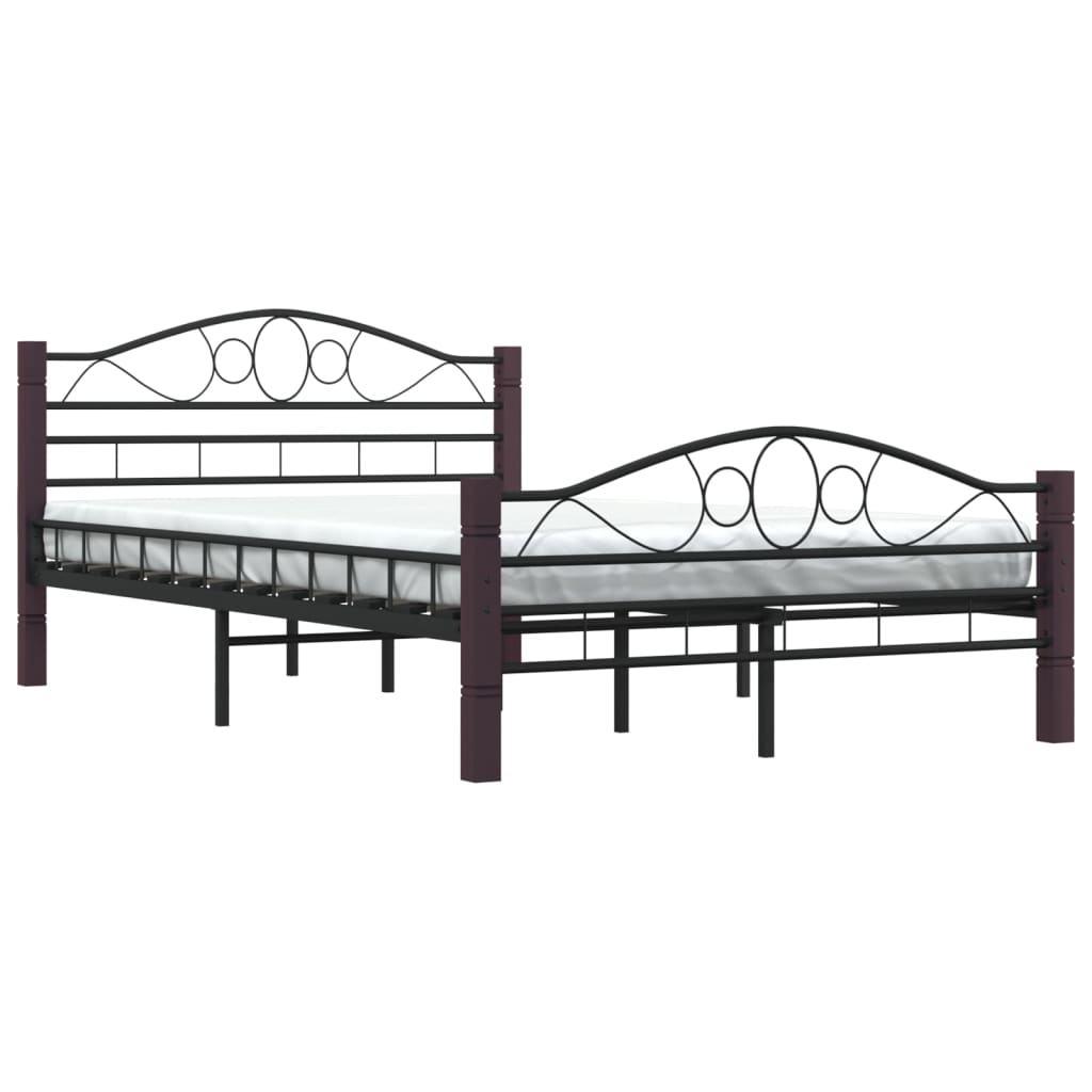 Black Metal Bed Frame 120x200 cm - Durable and Stylish Design