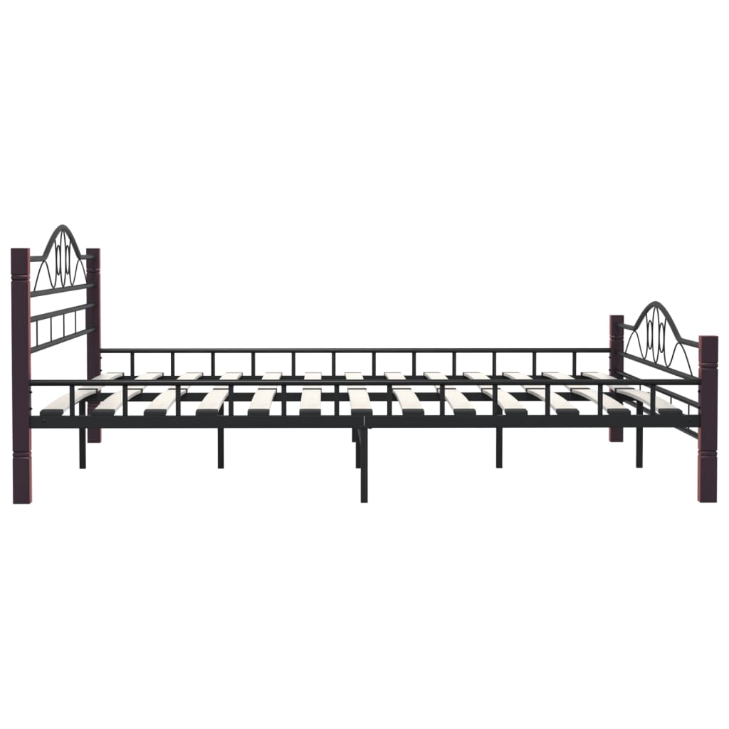 Sleek Black Metal Bed Frame - 200x200 cm