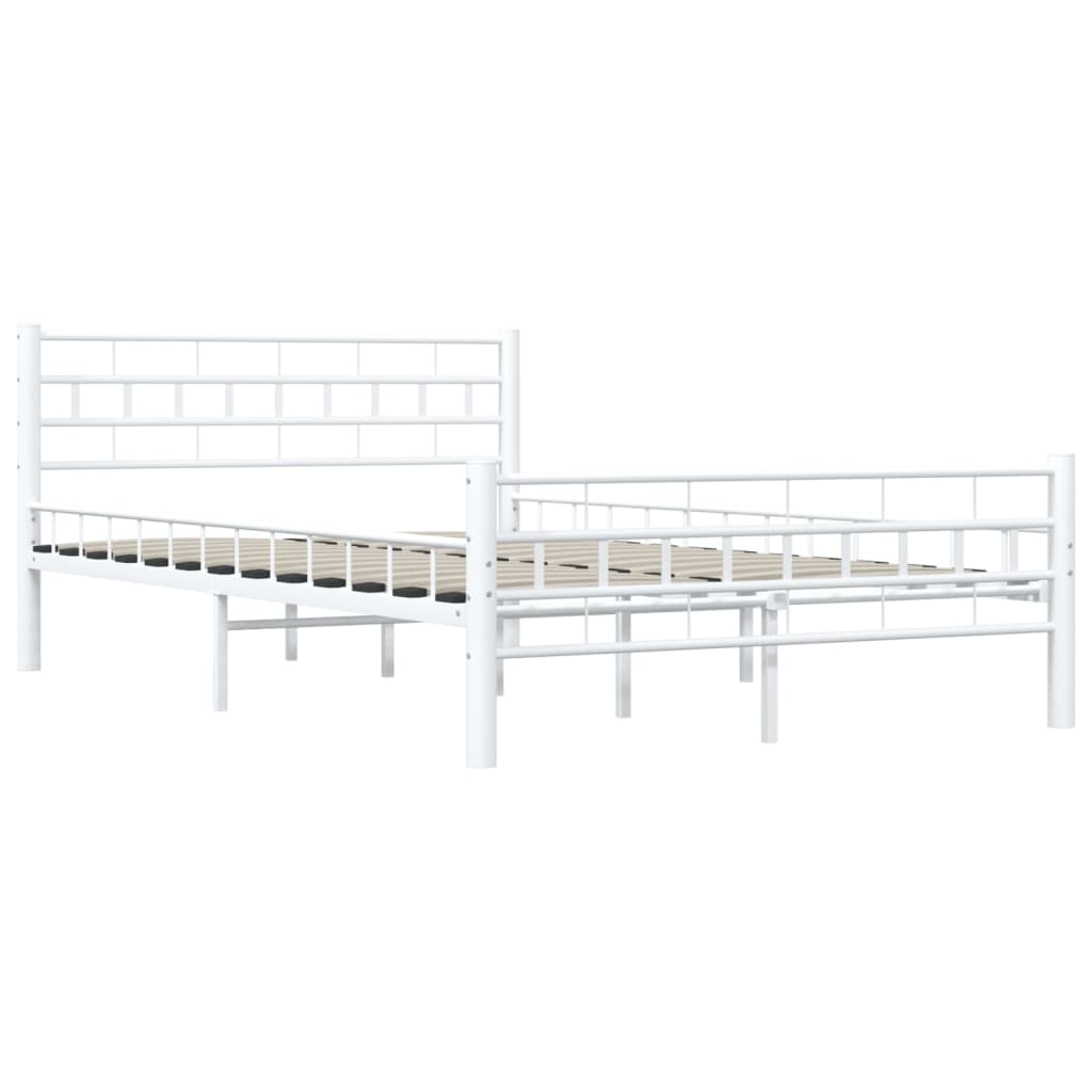 White Metal Bed Frame 140x200 cm - vidaXL Elegant Design