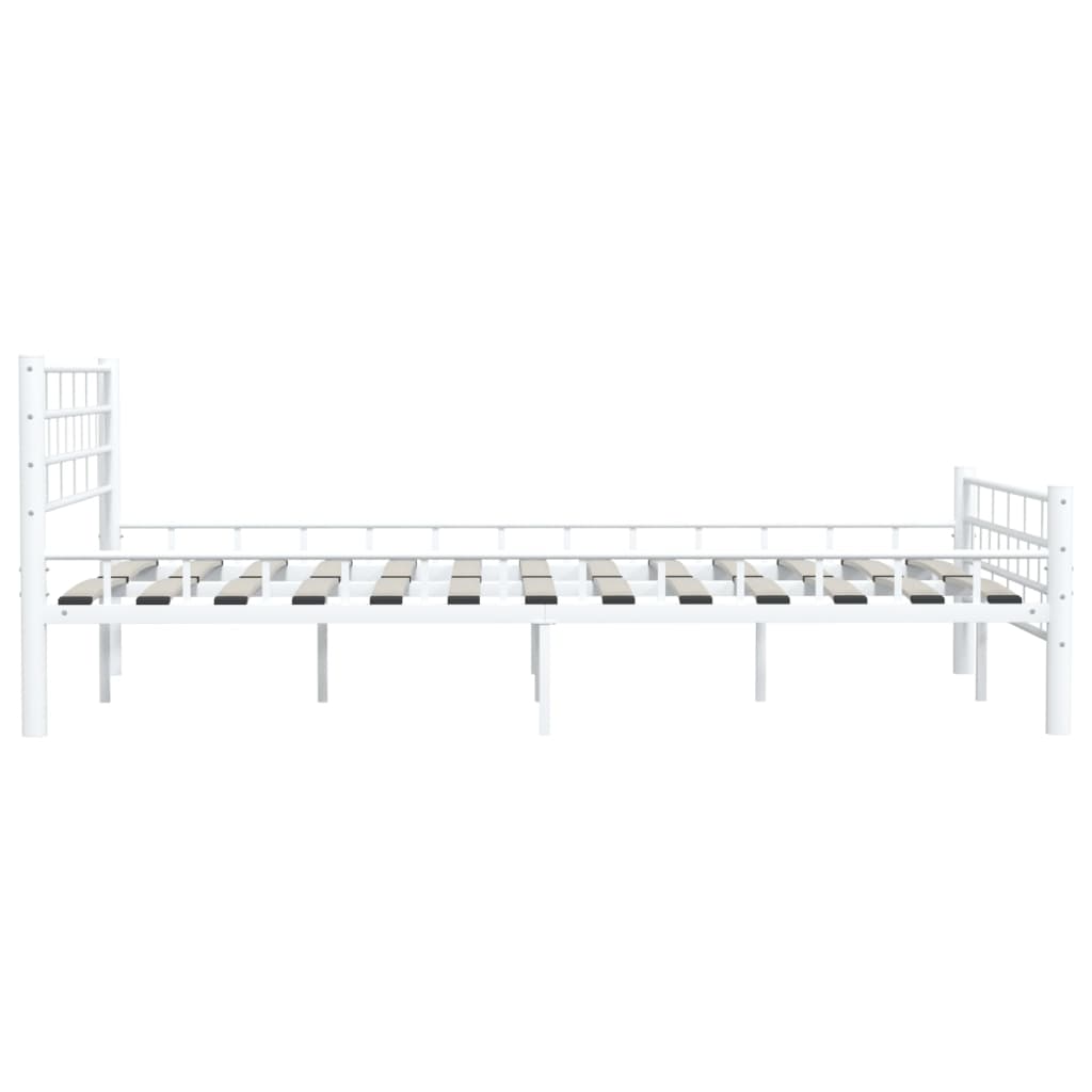 White Metal Bed Frame 140x200 cm - vidaXL Elegant Design