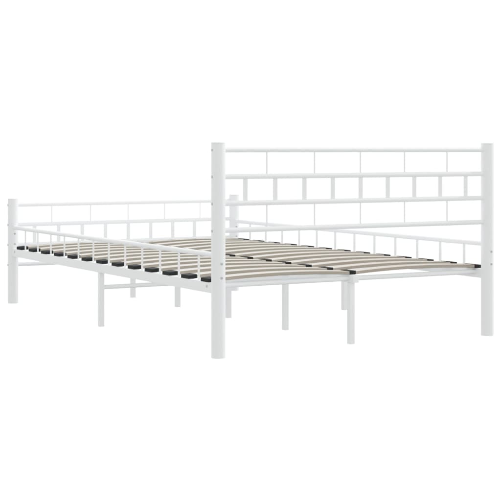 White Metal Bed Frame 140x200 cm - vidaXL Elegant Design
