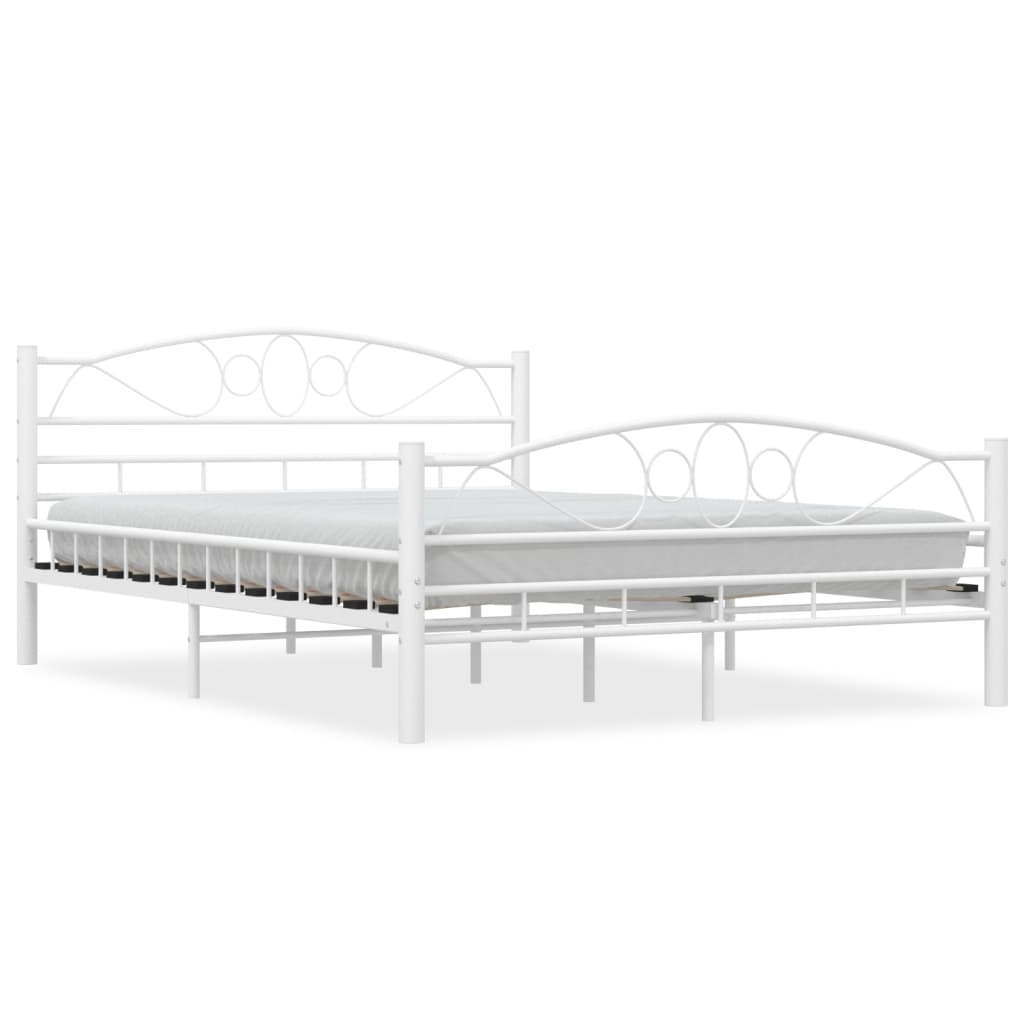 White Metal Bed Frame 140x200 cm - vidaXL 285303