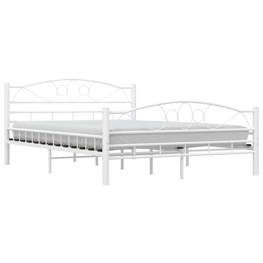 White Metal Bed Frame 140x200 cm - vidaXL 285303