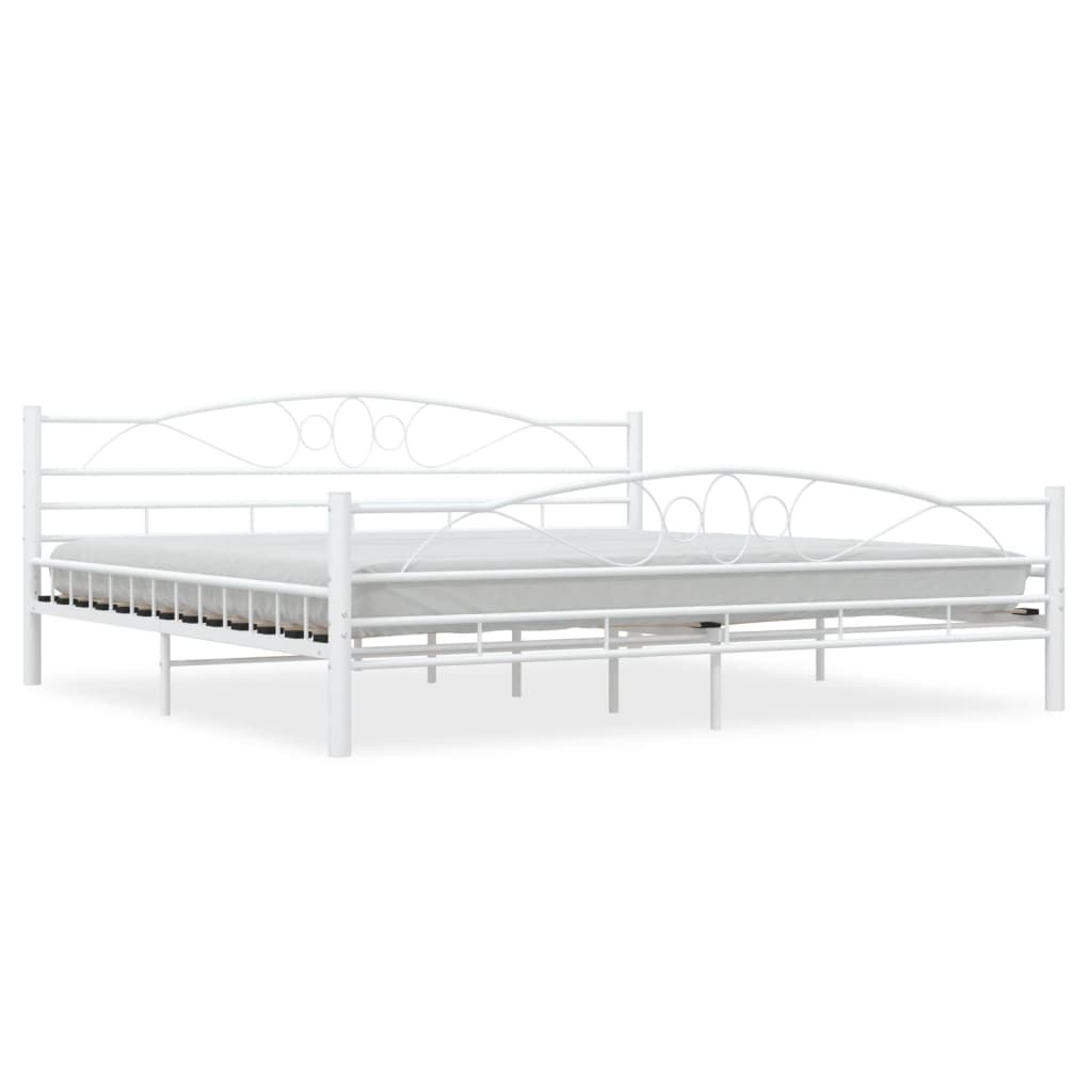 White Metal Bed Frame 200x200 cm | vidaXL 285306