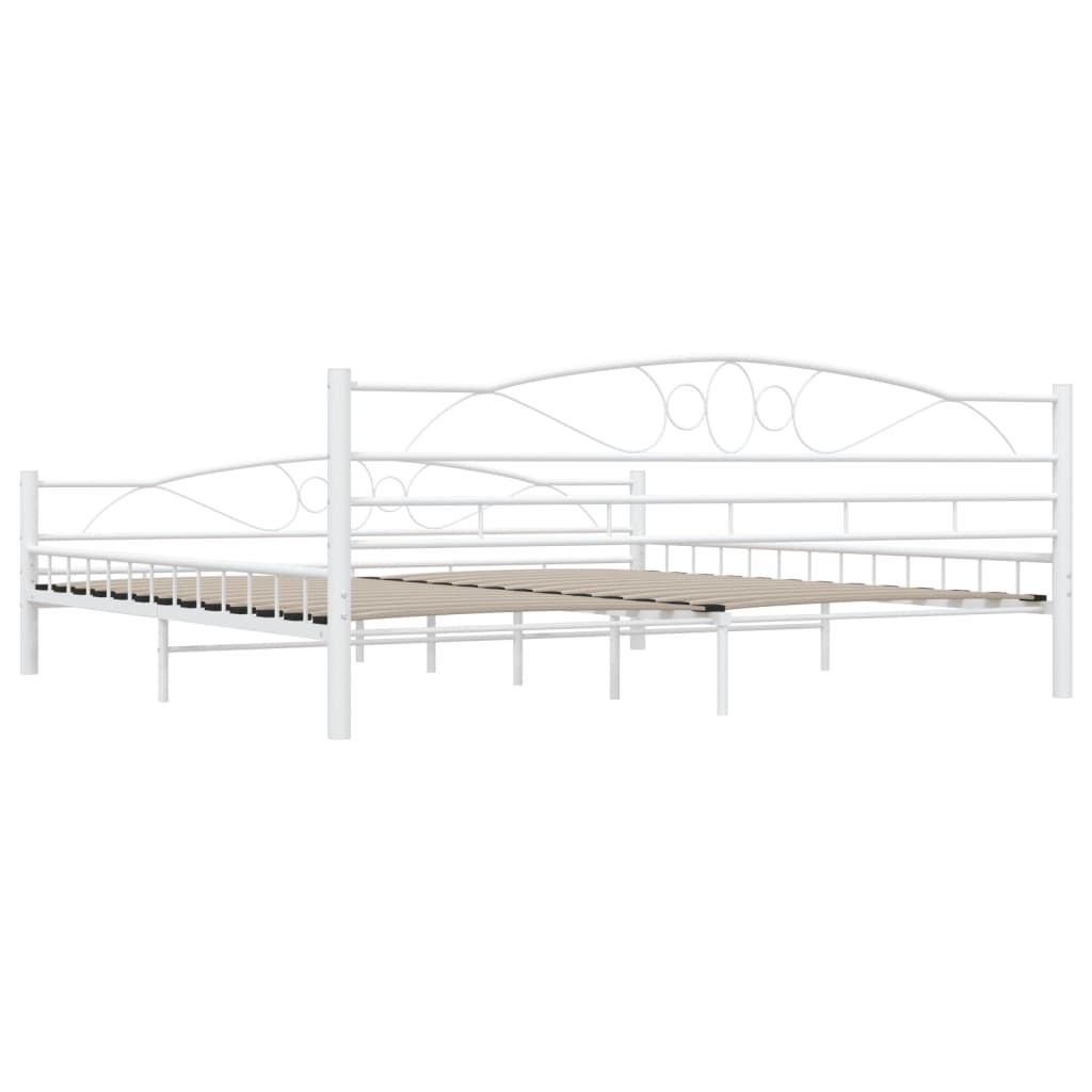 White Metal Bed Frame 200x200 cm | vidaXL 285306