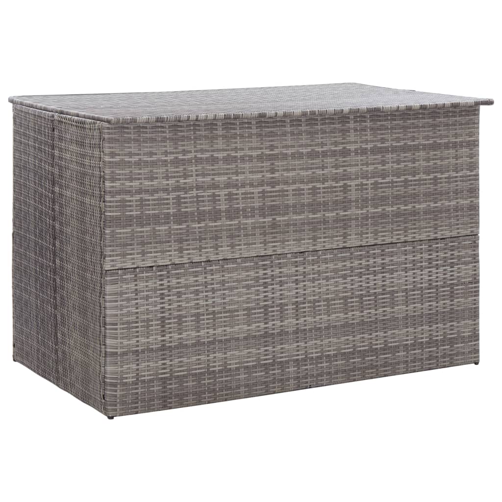 Grey Poly Rattan Garden Storage Box 150x100x100 cm