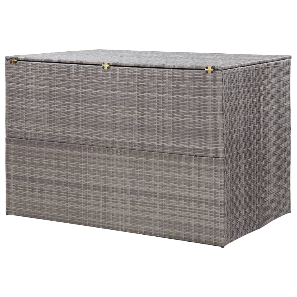 Grey Poly Rattan Garden Storage Box 150x100x100 cm
