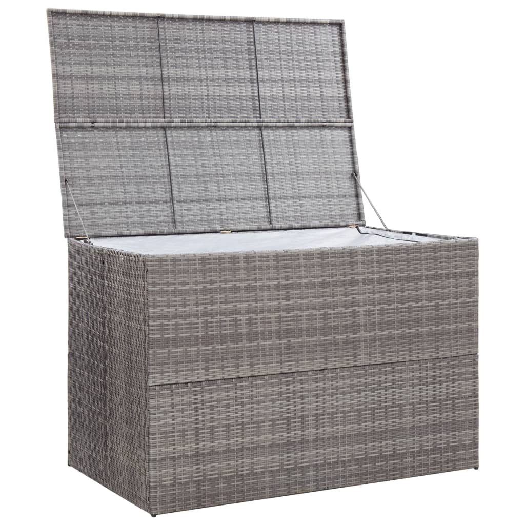 Grey Poly Rattan Garden Storage Box 150x100x100 cm