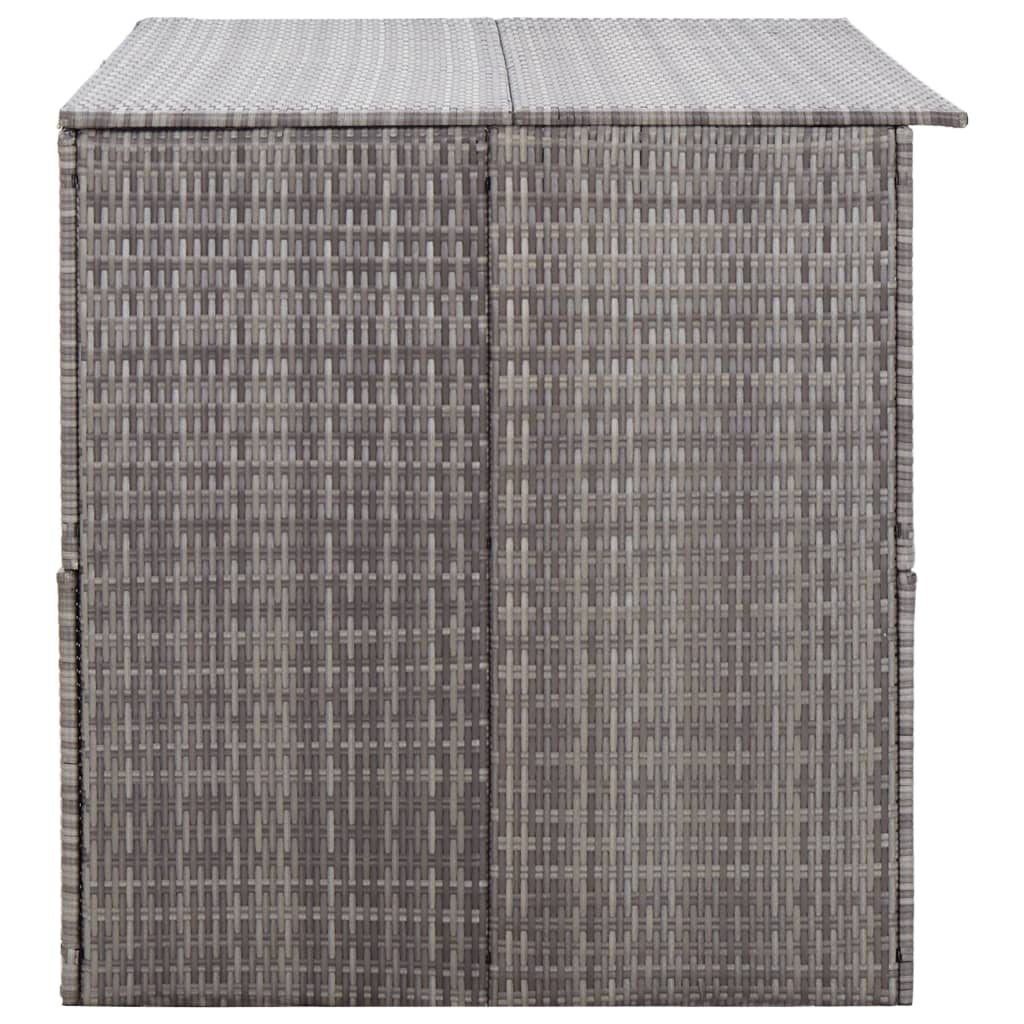 Grey Poly Rattan Garden Storage Box 150x100x100 cm