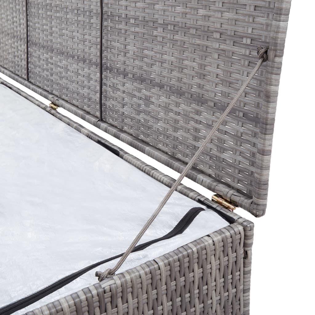 Grey Poly Rattan Garden Storage Box 150x100x100 cm