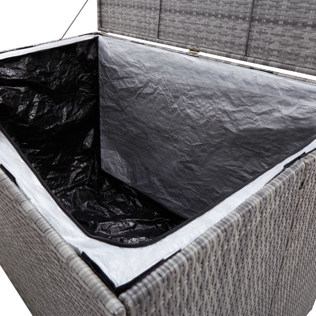 Grey Poly Rattan Garden Storage Box 150x100x100 cm