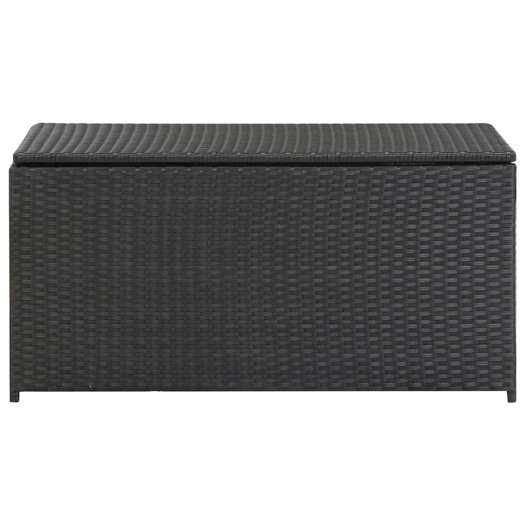 Black Poly Rattan Garden Storage Box 100x50x50 cm - Stylish & Durable