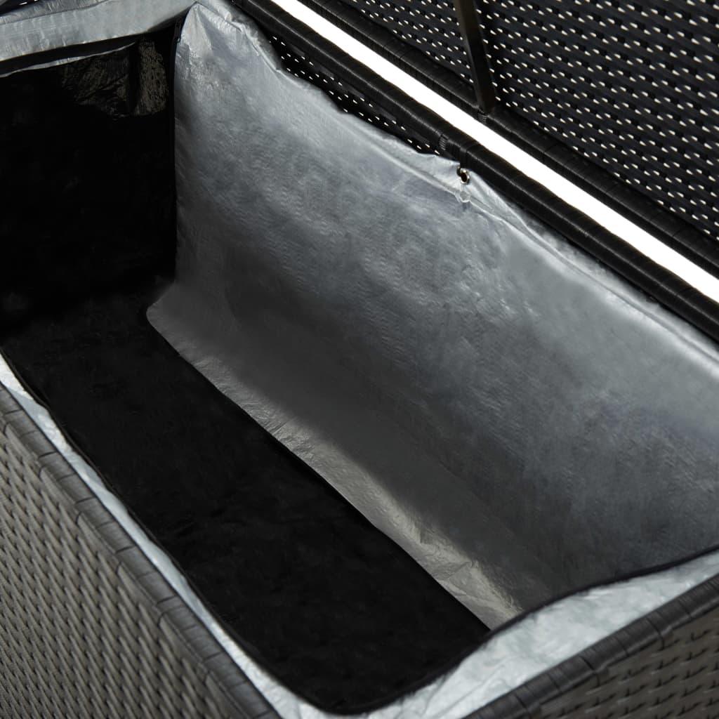 Black Poly Rattan Garden Storage Box 100x50x50 cm - Stylish & Durable