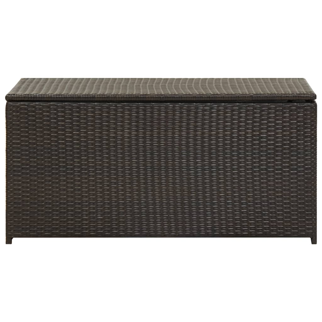 Brown Poly Rattan Garden Storage Box 100x50x50 cm