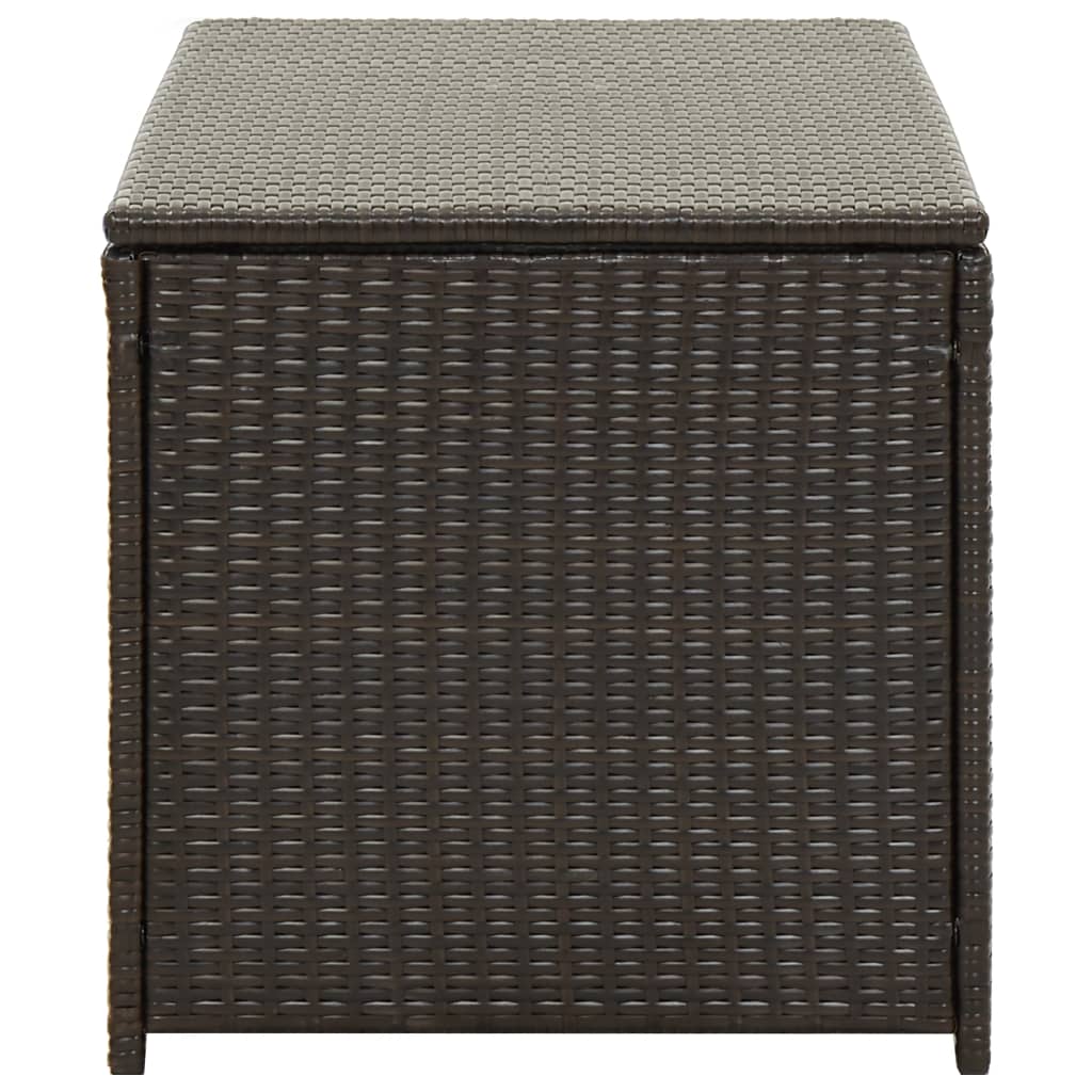 Brown Poly Rattan Garden Storage Box 100x50x50 cm