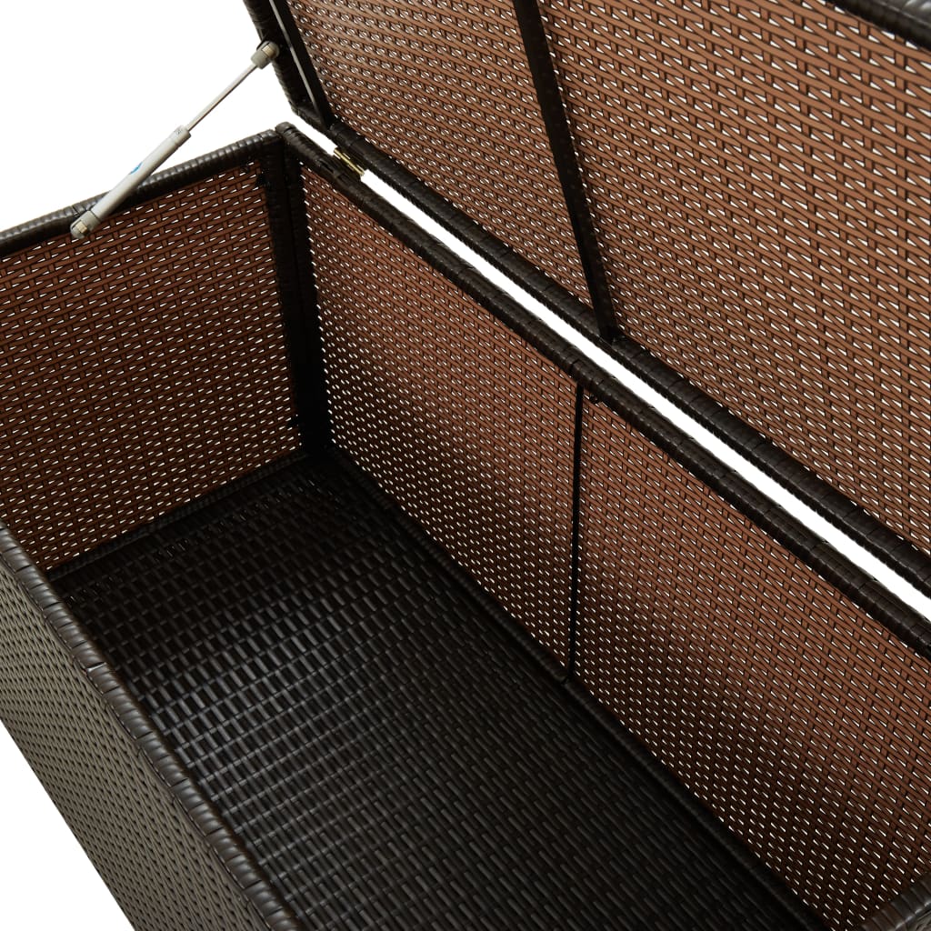 Brown Poly Rattan Garden Storage Box 100x50x50 cm