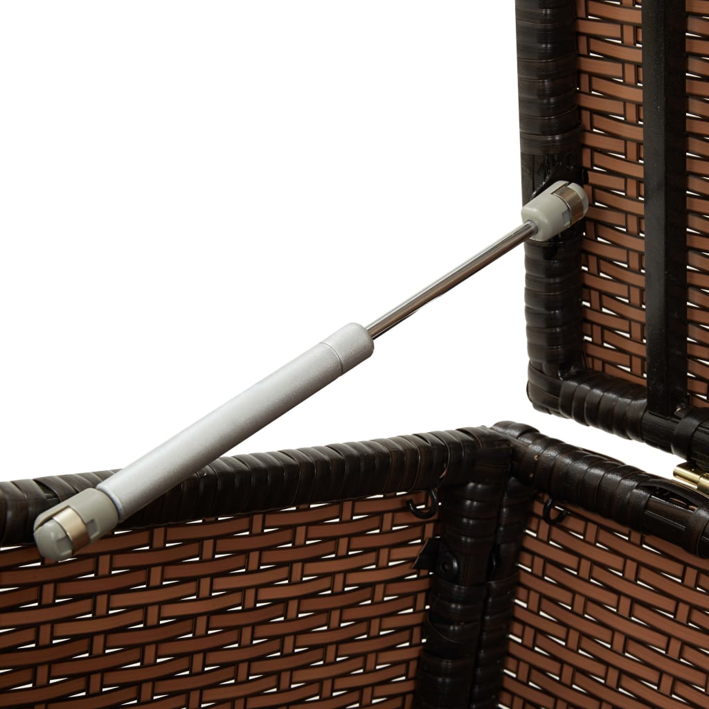 Brown Poly Rattan Garden Storage Box 200x50x60 cm