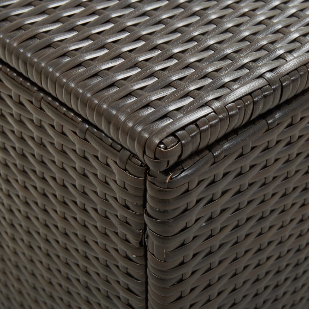 Brown Poly Rattan Garden Storage Box 200x50x60 cm