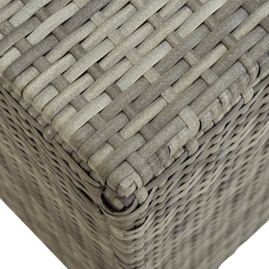 Grey Poly Rattan Garden Storage Box - 200x50x60 cm