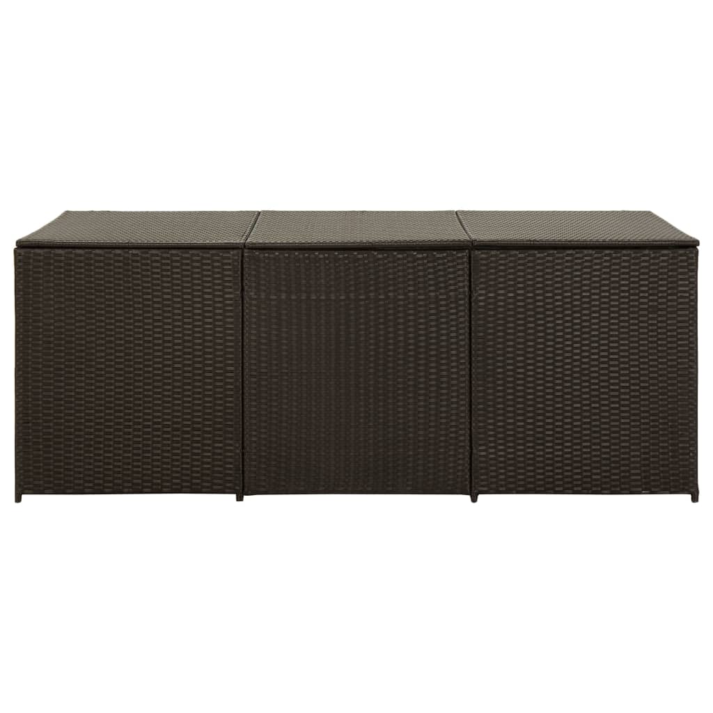 Brown Poly Rattan Garden Storage Box 180x90x70 cm