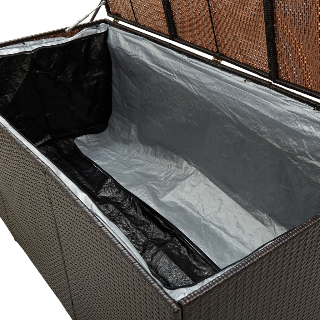 Brown Poly Rattan Garden Storage Box 180x90x70 cm