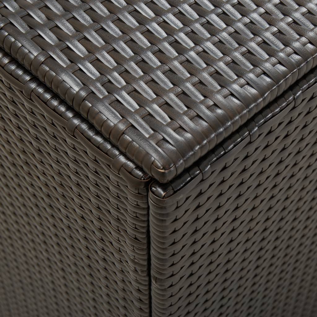 Brown Poly Rattan Garden Storage Box 180x90x70 cm