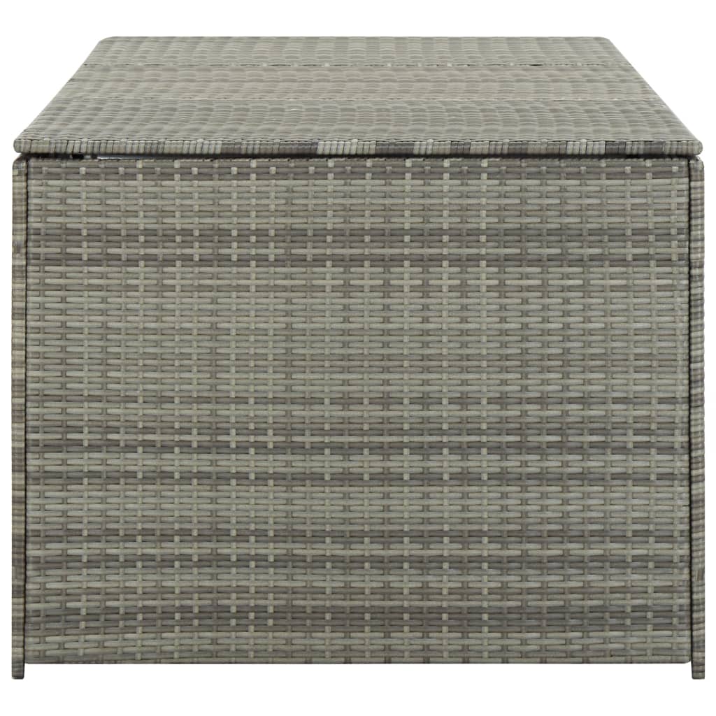 Grey Poly Rattan Garden Storage Box 180x90x70 cm