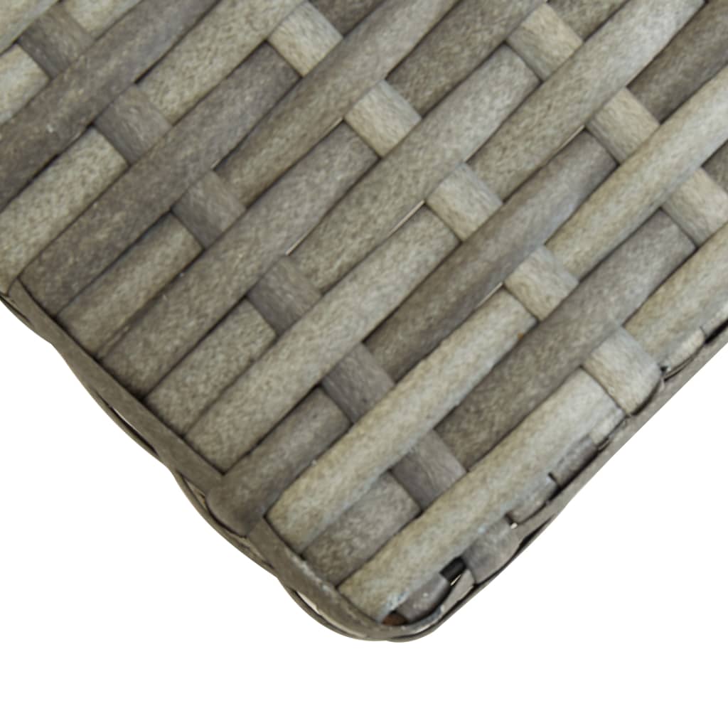 Grey Poly Rattan & Acacia Wood Garden Bench - 120 cm