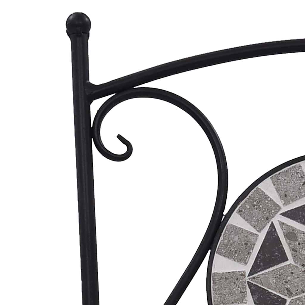 Grey Mosaic Bistro Chairs Set of 2 - Stylish Outdoor Seating