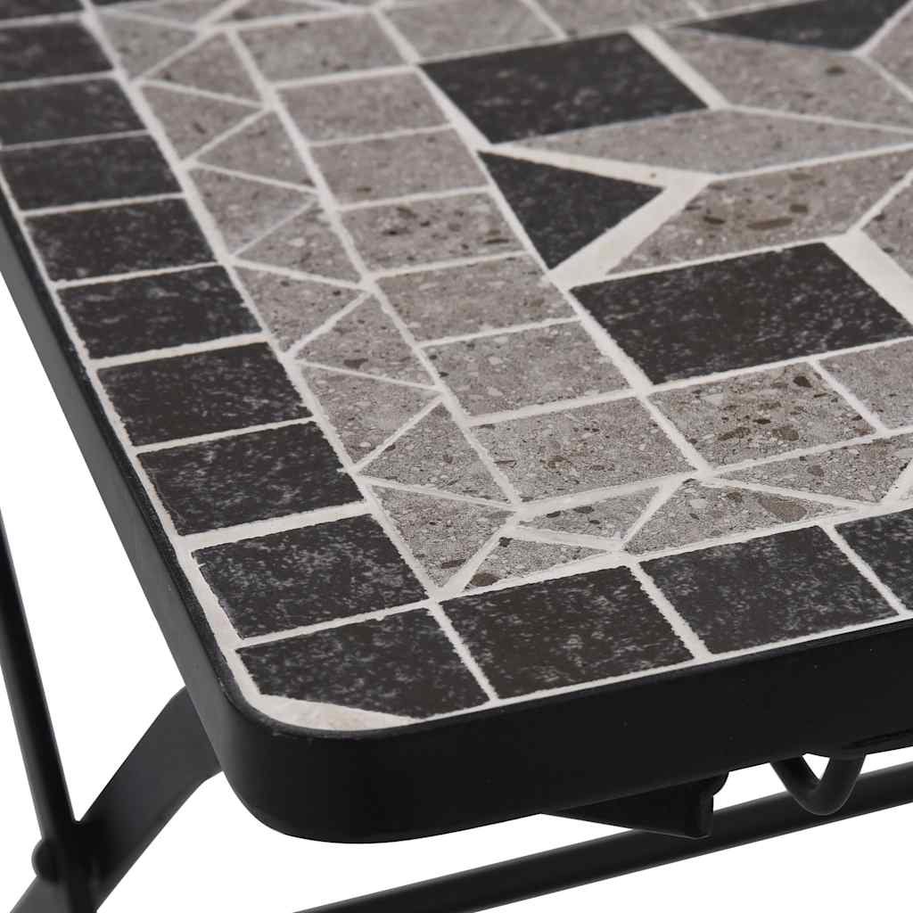Grey Mosaic Bistro Chairs Set of 2 - Stylish Outdoor Seating