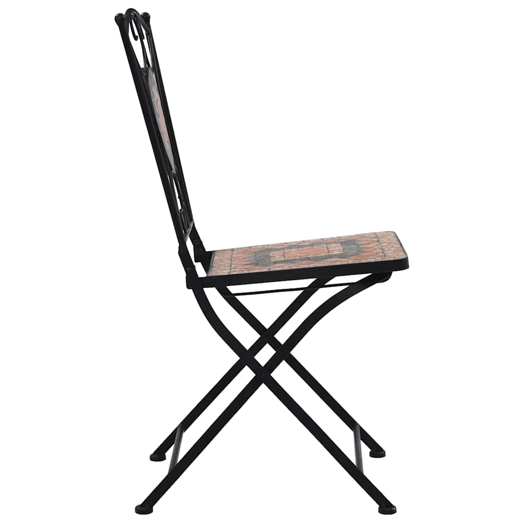 Vibrant Orange/Grey Mosaic Bistro Chairs Set of 2 - Durable & Stylish