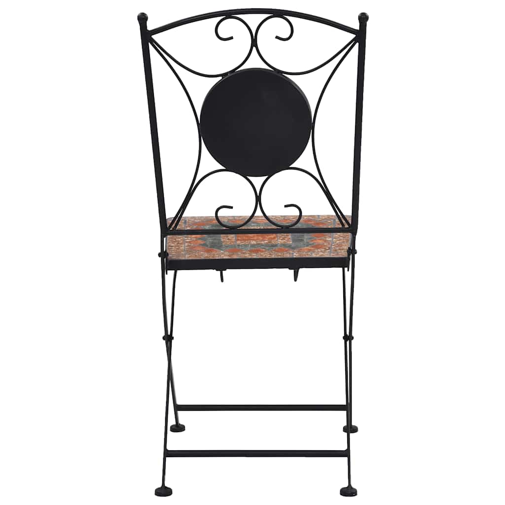 Vibrant Orange/Grey Mosaic Bistro Chairs Set of 2 - Durable & Stylish