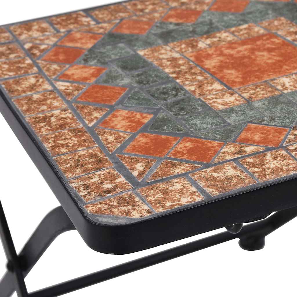 Vibrant Orange/Grey Mosaic Bistro Chairs Set of 2 - Durable & Stylish