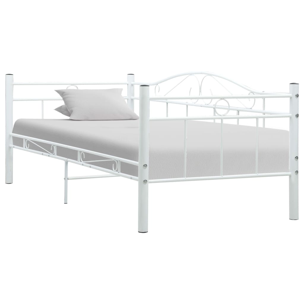 Daybed Frame without Mattress White Metal 90x200cm