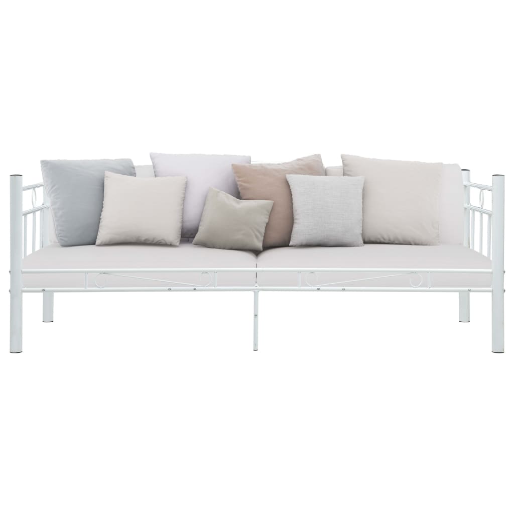 Daybed Frame without Mattress White Metal 90x200cm