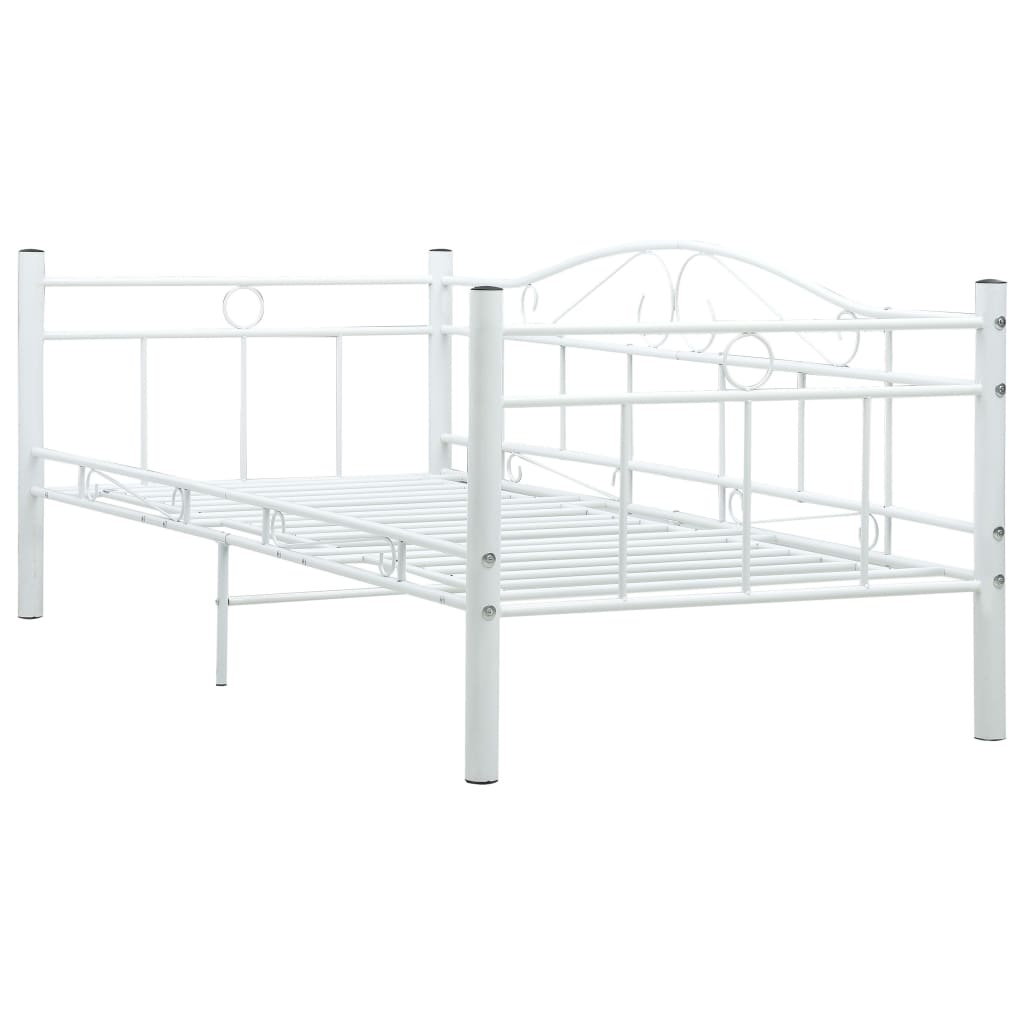 Daybed Frame without Mattress White Metal 90x200cm