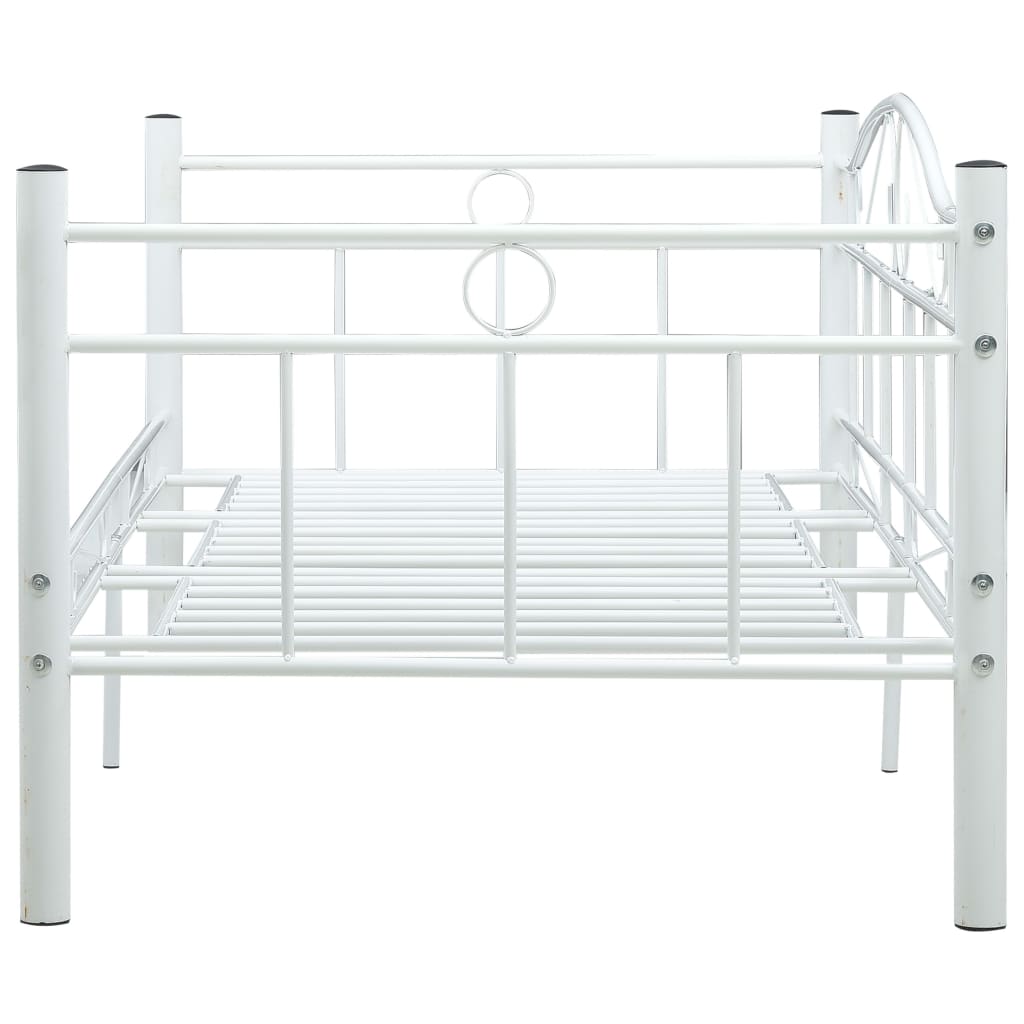 Daybed Frame without Mattress White Metal 90x200cm