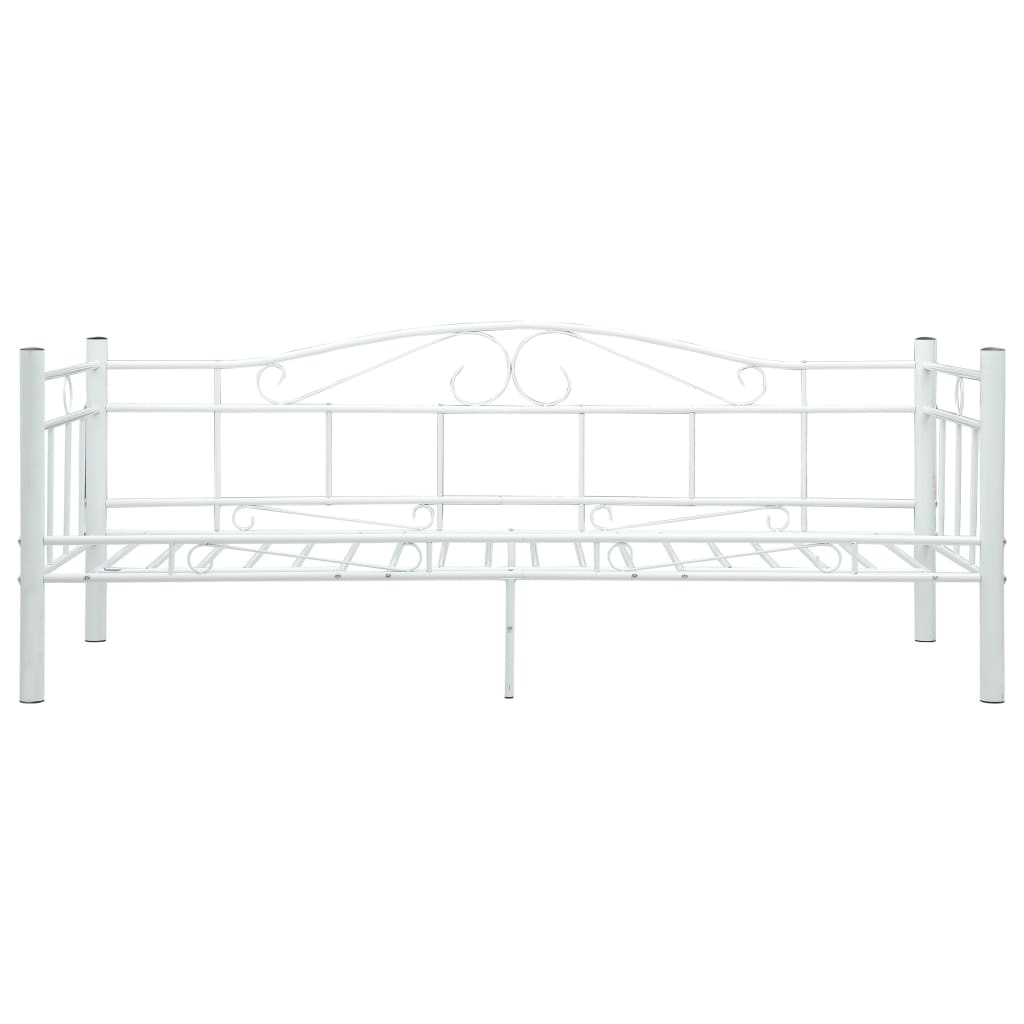 Daybed Frame without Mattress White Metal 90x200cm