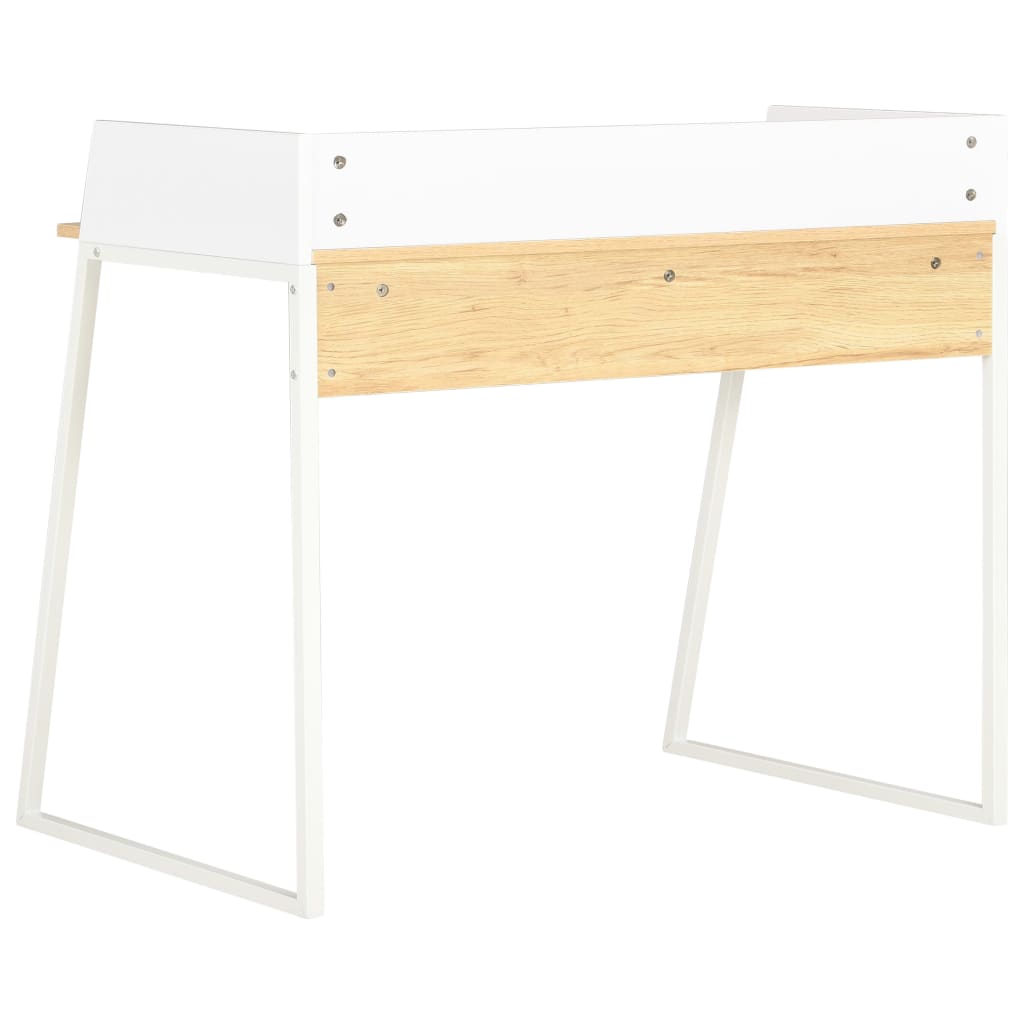 White & Oak Desk 90x60x88 cm - Stylish & Functional Workspace